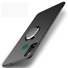 Funda Dura Plastico Rigida Carcasa Mate con Magnetico Anillo de dedo Soporte A01 para Huawei Honor Play4T Negro