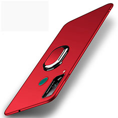 Funda Dura Plastico Rigida Carcasa Mate con Magnetico Anillo de dedo Soporte A01 para Huawei Honor Play4T Rojo