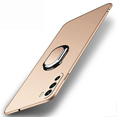 Funda Dura Plastico Rigida Carcasa Mate con Magnetico Anillo de dedo Soporte A01 para Huawei Mate 40 Lite 5G Oro