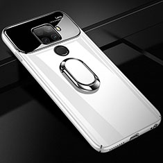 Funda Dura Plastico Rigida Carcasa Mate con Magnetico Anillo de dedo Soporte A01 para Huawei Nova 5i Pro Blanco