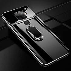 Funda Dura Plastico Rigida Carcasa Mate con Magnetico Anillo de dedo Soporte A01 para Huawei Nova 5i Pro Negro