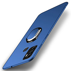 Funda Dura Plastico Rigida Carcasa Mate con Magnetico Anillo de dedo Soporte A01 para Oppo A32 Azul