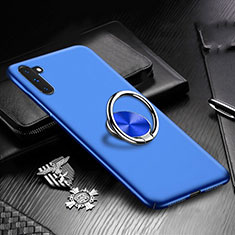 Funda Dura Plastico Rigida Carcasa Mate con Magnetico Anillo de dedo Soporte A01 para Samsung Galaxy Note 10 5G Azul