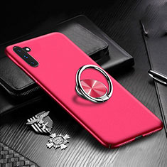 Funda Dura Plastico Rigida Carcasa Mate con Magnetico Anillo de dedo Soporte A01 para Samsung Galaxy Note 10 5G Rojo