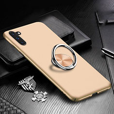 Funda Dura Plastico Rigida Carcasa Mate con Magnetico Anillo de dedo Soporte A01 para Samsung Galaxy Note 10 Oro