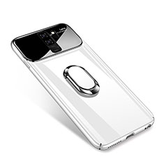 Funda Dura Plastico Rigida Carcasa Mate con Magnetico Anillo de dedo Soporte A01 para Samsung Galaxy S9 Plus Blanco