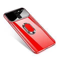 Funda Dura Plastico Rigida Carcasa Mate con Magnetico Anillo de dedo Soporte A01 para Samsung Galaxy S9 Plus Rosa Roja