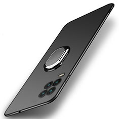 Funda Dura Plastico Rigida Carcasa Mate con Magnetico Anillo de dedo Soporte A01 para Xiaomi Mi 10 Lite Negro