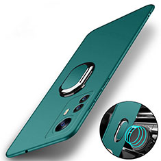 Funda Dura Plastico Rigida Carcasa Mate con Magnetico Anillo de dedo Soporte A01 para Xiaomi Mi 12S 5G Verde