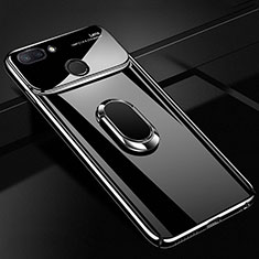Funda Dura Plastico Rigida Carcasa Mate con Magnetico Anillo de dedo Soporte A01 para Xiaomi Mi 8 Lite Negro