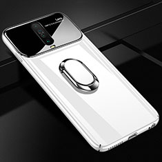 Funda Dura Plastico Rigida Carcasa Mate con Magnetico Anillo de dedo Soporte A02 para Xiaomi Poco X2 Blanco