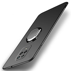 Funda Dura Plastico Rigida Carcasa Mate con Magnetico Anillo de dedo Soporte A02 para Xiaomi Redmi 10X 5G Negro