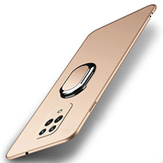 Funda Dura Plastico Rigida Carcasa Mate con Magnetico Anillo de dedo Soporte A02 para Xiaomi Redmi 10X Pro 5G Oro