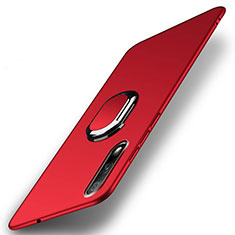 Funda Dura Plastico Rigida Carcasa Mate con Magnetico Anillo de dedo Soporte A04 para Huawei Honor 9X Rojo