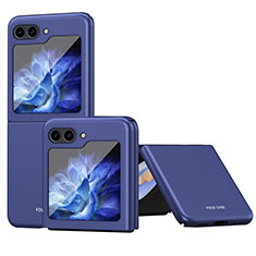 Funda Dura Plastico Rigida Carcasa Mate con Magnetico Anillo de dedo Soporte AN1 para Samsung Galaxy Z Flip5 5G Azul