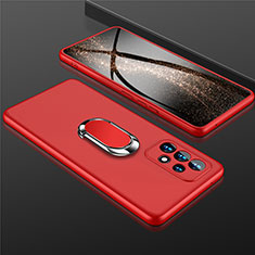 Funda Dura Plastico Rigida Carcasa Mate con Magnetico Anillo de dedo Soporte GK1 para Samsung Galaxy A53 5G Rojo