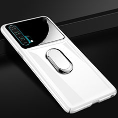 Funda Dura Plastico Rigida Carcasa Mate con Magnetico Anillo de dedo Soporte P01 para Huawei Honor 20 Pro Blanco