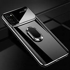 Funda Dura Plastico Rigida Carcasa Mate con Magnetico Anillo de dedo Soporte P01 para Huawei Honor V30 Pro 5G Negro