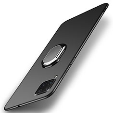 Funda Dura Plastico Rigida Carcasa Mate con Magnetico Anillo de dedo Soporte P01 para Huawei Nova 6 SE Negro