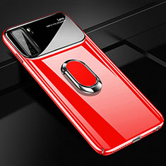 Funda Dura Plastico Rigida Carcasa Mate con Magnetico Anillo de dedo Soporte P01 para Huawei Nova 7 SE 5G Rojo