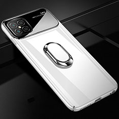 Funda Dura Plastico Rigida Carcasa Mate con Magnetico Anillo de dedo Soporte P01 para Huawei Nova 8 SE 5G Blanco