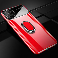 Funda Dura Plastico Rigida Carcasa Mate con Magnetico Anillo de dedo Soporte P01 para Huawei Nova 8 SE 5G Rojo