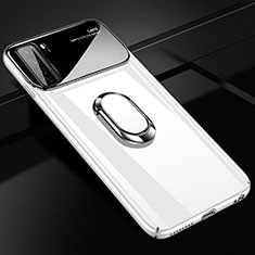 Funda Dura Plastico Rigida Carcasa Mate con Magnetico Anillo de dedo Soporte P01 para Huawei P40 Lite 5G Blanco