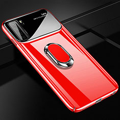 Funda Dura Plastico Rigida Carcasa Mate con Magnetico Anillo de dedo Soporte P01 para Huawei P40 Lite 5G Rojo