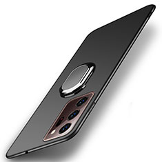 Funda Dura Plastico Rigida Carcasa Mate con Magnetico Anillo de dedo Soporte P01 para Samsung Galaxy Note 20 Ultra 5G Negro