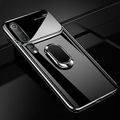 Funda Dura Plastico Rigida Carcasa Mate con Magnetico Anillo de dedo Soporte P01 para Xiaomi Mi 10 Negro