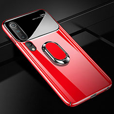 Funda Dura Plastico Rigida Carcasa Mate con Magnetico Anillo de dedo Soporte P01 para Xiaomi Mi 10 Rojo