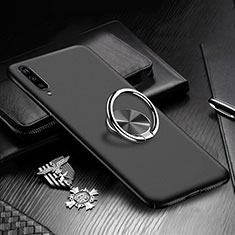 Funda Dura Plastico Rigida Carcasa Mate con Magnetico Anillo de dedo Soporte P01 para Xiaomi Mi A3 Negro