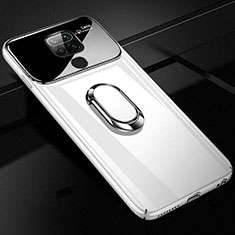 Funda Dura Plastico Rigida Carcasa Mate con Magnetico Anillo de dedo Soporte P01 para Xiaomi Redmi 10X 4G Blanco