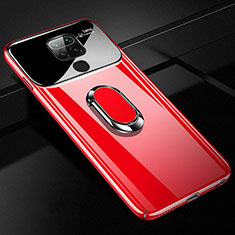 Funda Dura Plastico Rigida Carcasa Mate con Magnetico Anillo de dedo Soporte P01 para Xiaomi Redmi 10X 4G Rojo