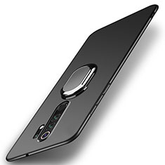 Funda Dura Plastico Rigida Carcasa Mate con Magnetico Anillo de dedo Soporte P01 para Xiaomi Redmi Note 8 Pro Negro