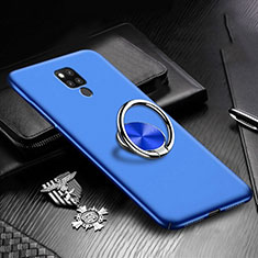 Funda Dura Plastico Rigida Carcasa Mate con Magnetico Anillo de dedo Soporte P02 para Huawei Mate 20 X 5G Azul