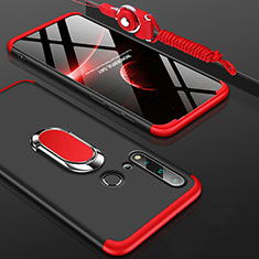 Funda Dura Plastico Rigida Carcasa Mate con Magnetico Anillo de dedo Soporte P02 para Huawei Nova 5i Rojo y Negro