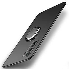 Funda Dura Plastico Rigida Carcasa Mate con Magnetico Anillo de dedo Soporte P02 para Huawei Nova 7 SE 5G Negro
