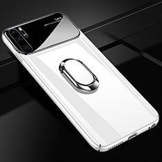 Funda Dura Plastico Rigida Carcasa Mate con Magnetico Anillo de dedo Soporte P02 para Huawei P30 Pro New Edition Blanco