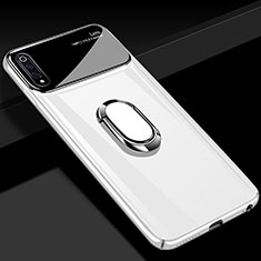 Funda Dura Plastico Rigida Carcasa Mate con Magnetico Anillo de dedo Soporte P02 para Xiaomi Mi A3 Blanco