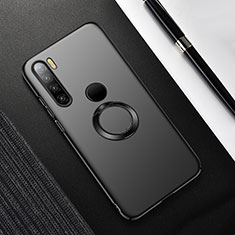 Funda Dura Plastico Rigida Carcasa Mate con Magnetico Anillo de dedo Soporte P02 para Xiaomi Redmi Note 8 (2021) Negro