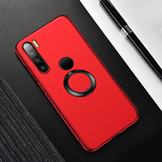 Funda Dura Plastico Rigida Carcasa Mate con Magnetico Anillo de dedo Soporte P02 para Xiaomi Redmi Note 8 (2021) Rojo