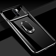 Funda Dura Plastico Rigida Carcasa Mate con Magnetico Anillo de dedo Soporte P02 para Xiaomi Redmi Note 8 Pro Negro