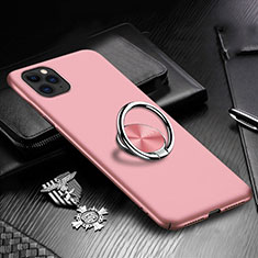 Funda Dura Plastico Rigida Carcasa Mate con Magnetico Anillo de dedo Soporte P03 para Apple iPhone 11 Pro Max Oro Rosa