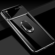 Funda Dura Plastico Rigida Carcasa Mate con Magnetico Anillo de dedo Soporte P03 para Xiaomi Redmi Note 8 (2021) Negro