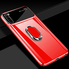 Funda Dura Plastico Rigida Carcasa Mate con Magnetico Anillo de dedo Soporte P03 para Xiaomi Redmi Note 8 (2021) Rojo