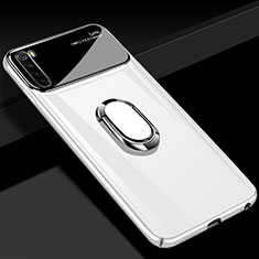 Funda Dura Plastico Rigida Carcasa Mate con Magnetico Anillo de dedo Soporte P03 para Xiaomi Redmi Note 8 Blanco