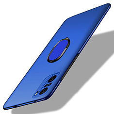 Funda Dura Plastico Rigida Carcasa Mate con Magnetico Anillo de dedo Soporte para Xiaomi Mi 11X 5G Azul