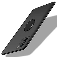 Funda Dura Plastico Rigida Carcasa Mate con Magnetico Anillo de dedo Soporte para Xiaomi Poco F3 5G Negro