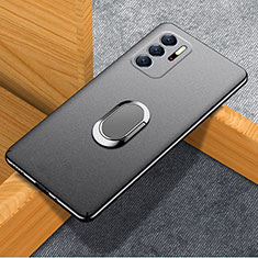 Funda Dura Plastico Rigida Carcasa Mate con Magnetico Anillo de dedo Soporte para Xiaomi Redmi Note 11 SE 5G Negro